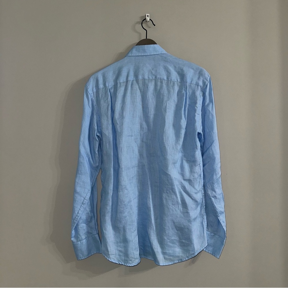 VILEBREQUIN Linen Long Sleeve Shirt In Blue Men’s Large - Picture 4 of 7